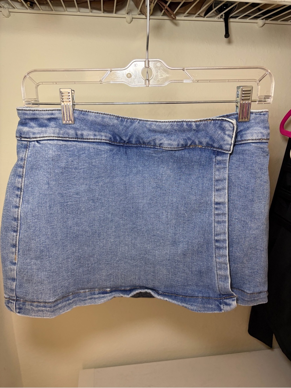 Classic Light Wash Denim Mini Skort